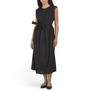 HUNTER & BROWN Black Knit To Woven Dress
